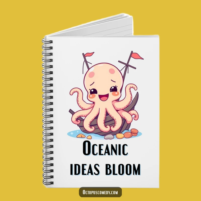 Funny Joyful Octopus Shipwreck Notebook - Jot Down Your Giggles