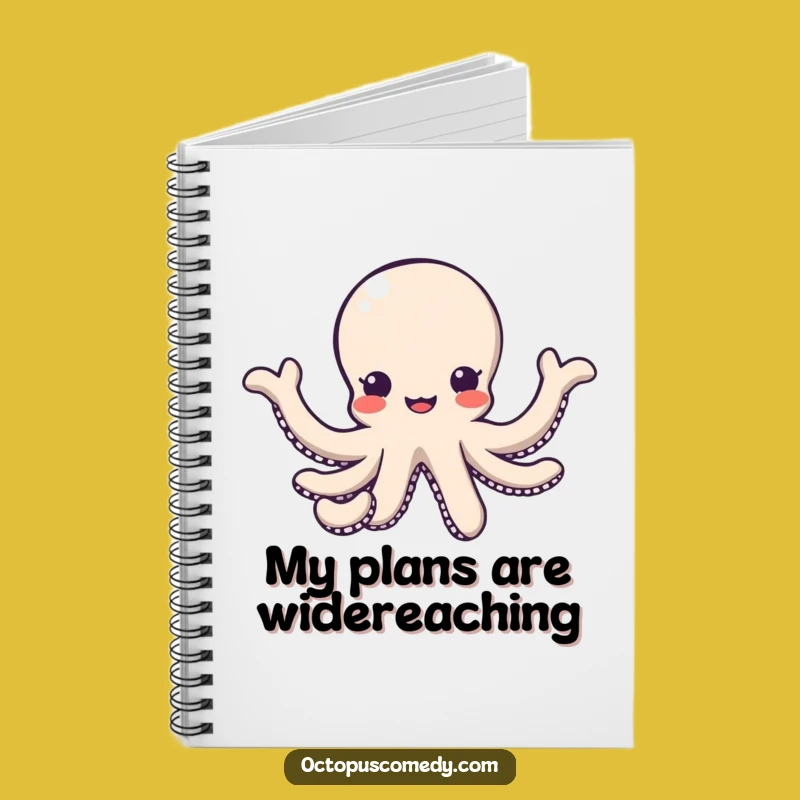 Funny Kawaii Octopus Notebook, Friendly Gesture Journal Gift