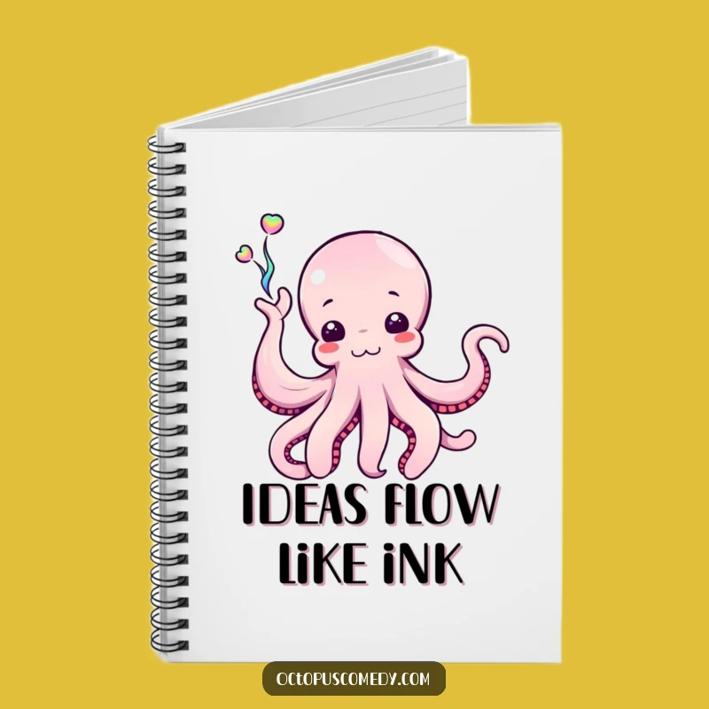 Funny Octopus Ink Notebook, Creative Cephalopod Journal, Hilarious Art Stationery Gift