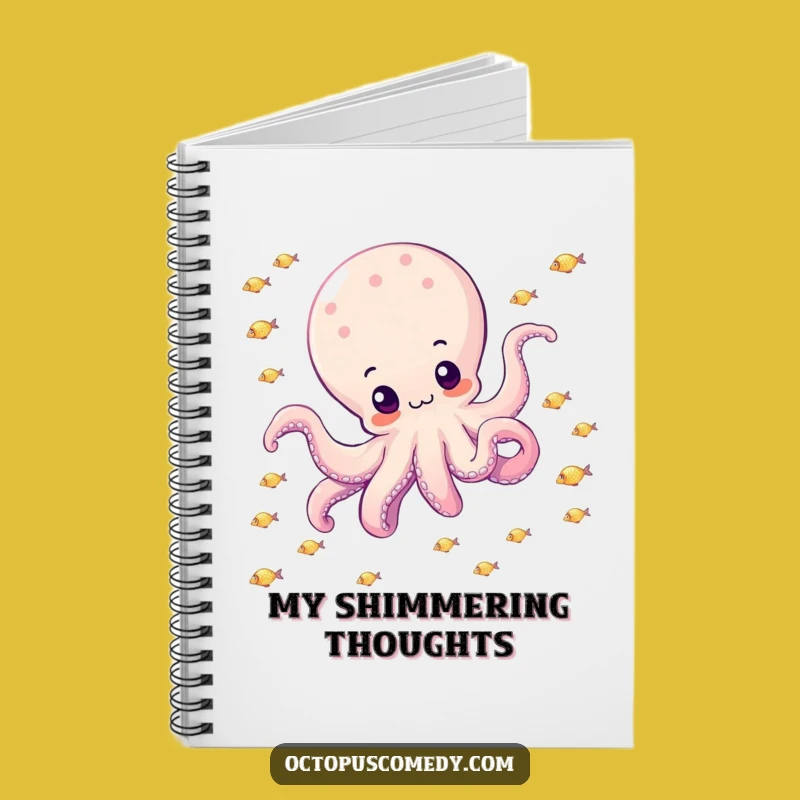 Funny Octopus Notebook: Drifting with Sparkly Fish - Journal Gift