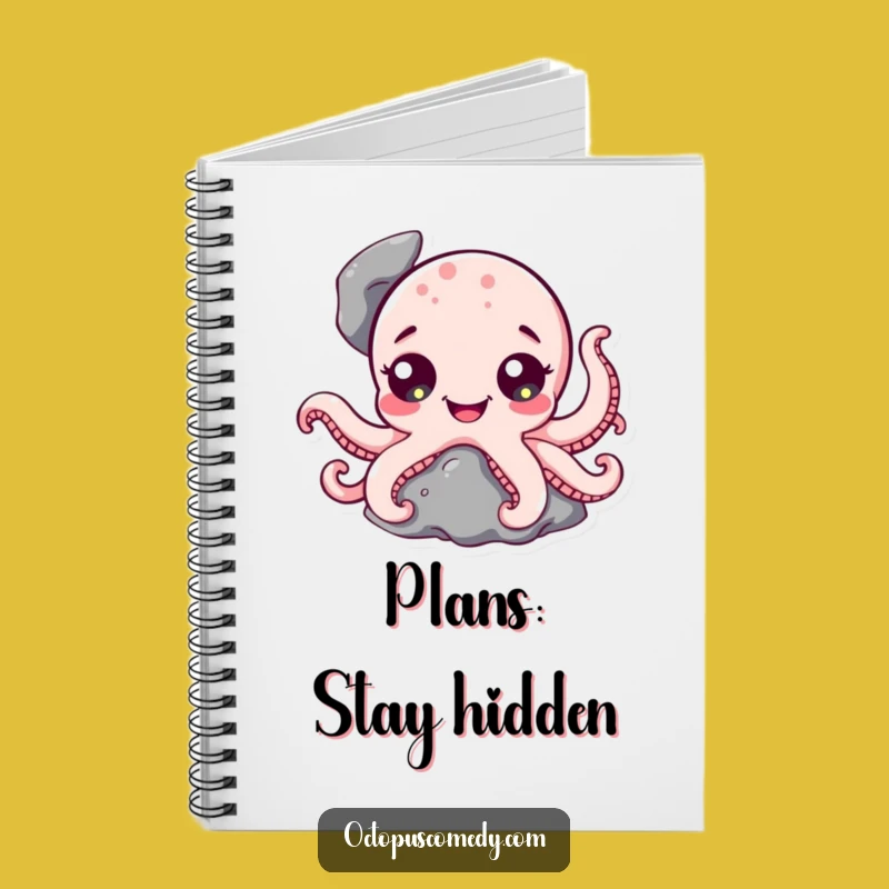 Funny Octopus Notebook: Jot Down Ideas with Peeking Character Notes