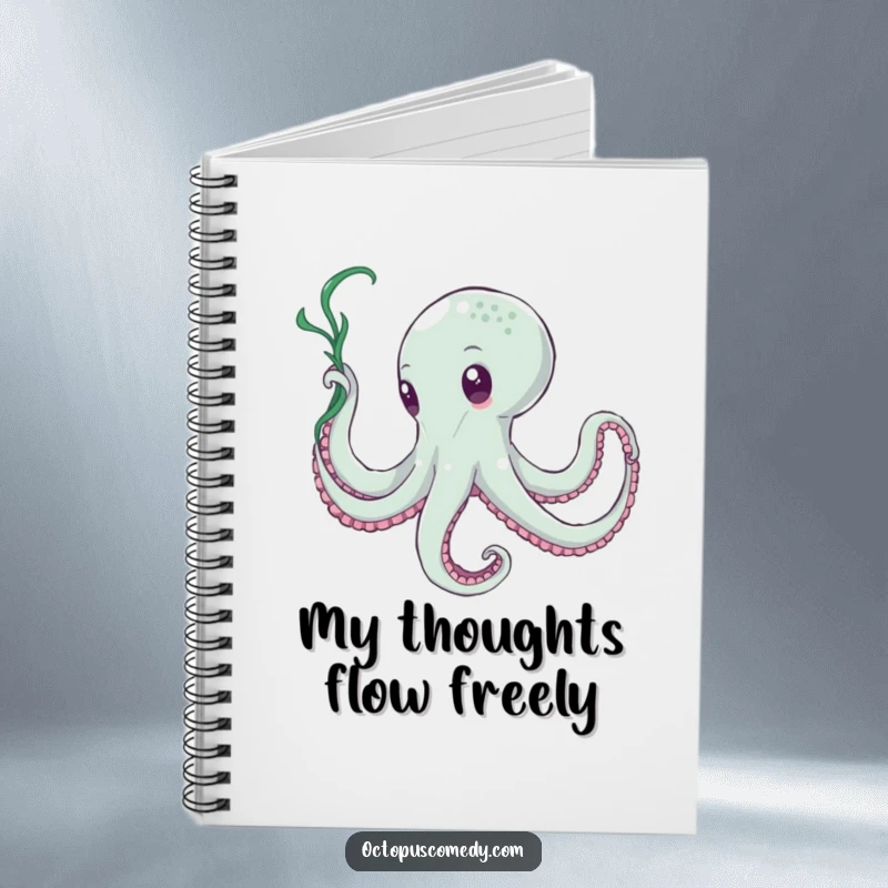 Funny Octopus Seaweed Dancer Notebook: A notebook with a funny octopus gracefully twirling seaweed like a ribbon.