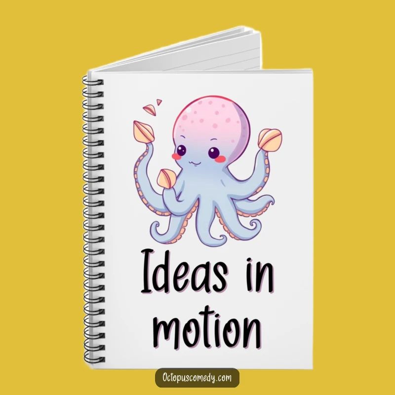 Funny Juggling Octopus Seashell Notebook - Jot Down Your Skills