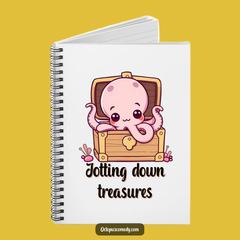 Funny Octopus Treasure Chest Notebook: Jot Down Ideas with Curious Eyes, Gift