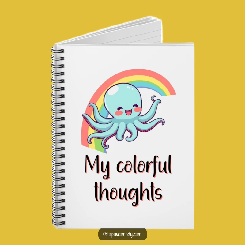 Funny Rainbow Octopus Notebook - Journal Your Dreams with Magic Gift