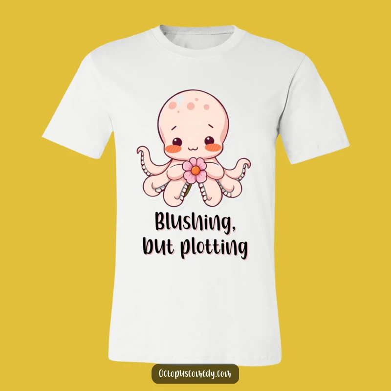 Funny Shy Octopus Flower T-Shirt: A Cute & Blushing Gift for Animal Lovers