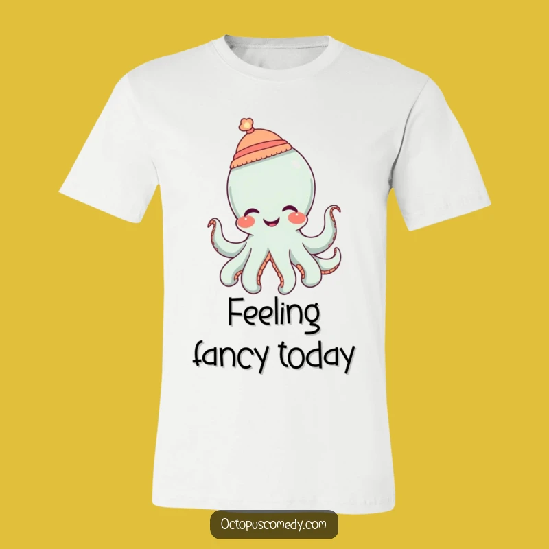 Funny Octopus Hat Giggle T-Shirt: Charming Tentacle Tee for Whimsical Gifts