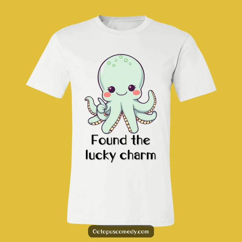 Funny Octopus Pearl Point T-Shirt - Wide-Eyed Ocean Treasure Tee