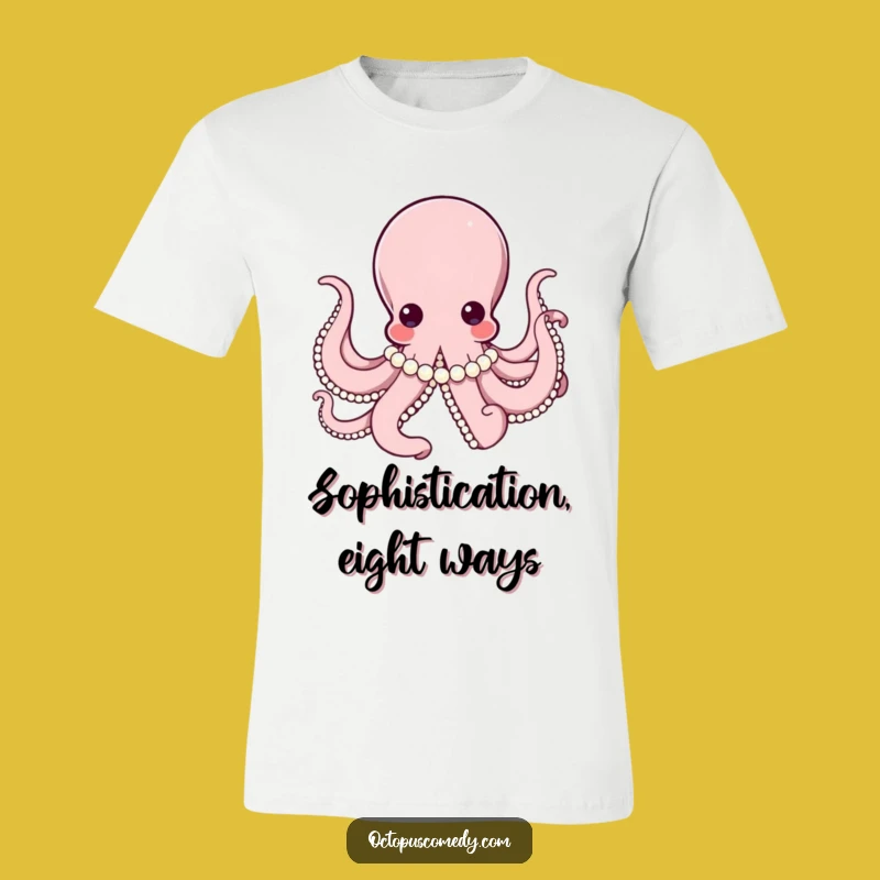 Funny Elegant Octopus Pearl T-Shirt: Sophisticated Ocean Style