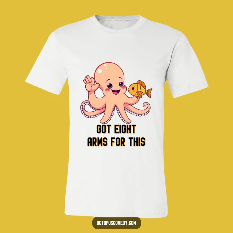 Funny Octopus High-Five T-Shirt: Spread Smiles with This Hilarious Aquatic Tee