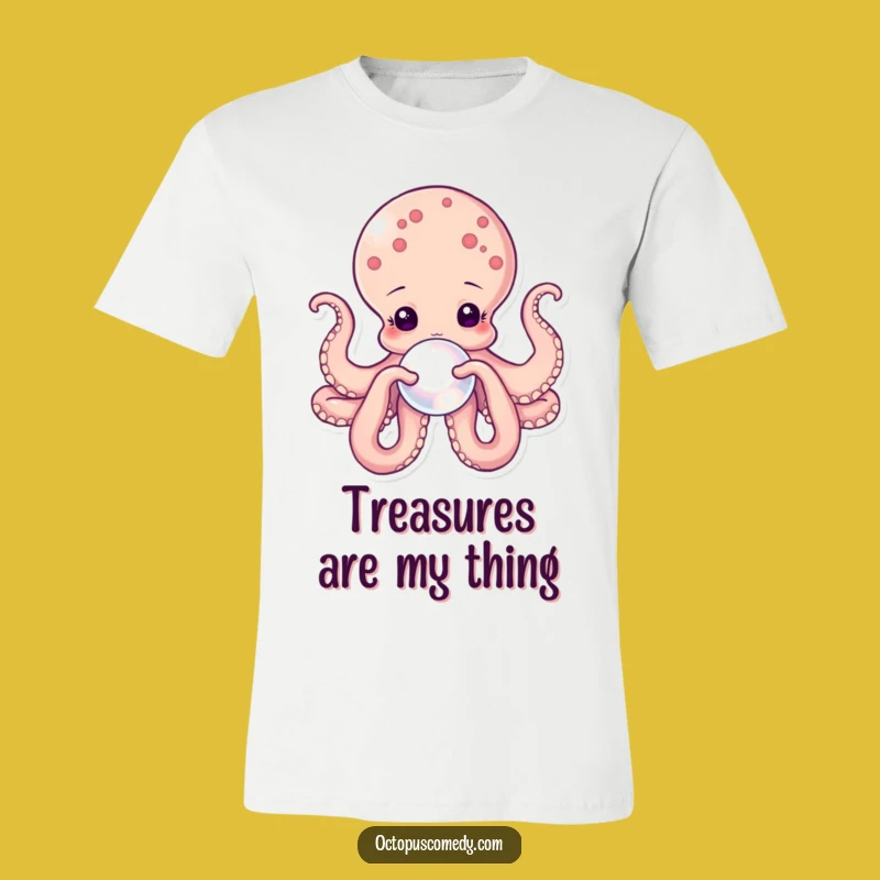 Funny Octopus Pearl Tee: Wear Understated Elegance and Humor