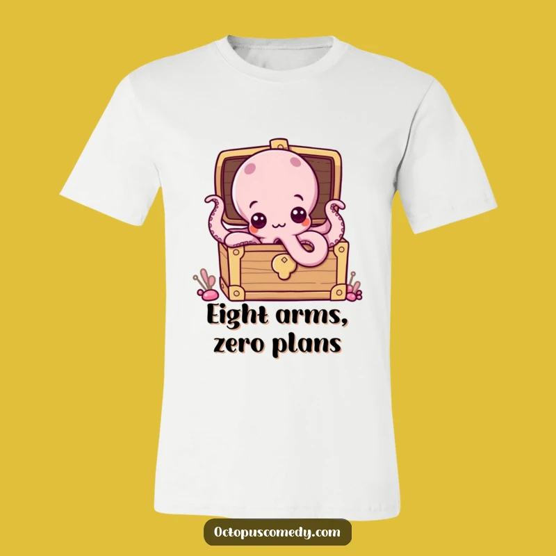 Funny Octopus Treasure Chest T-Shirt: Curious Eyes Design, Hilarious Gift Idea