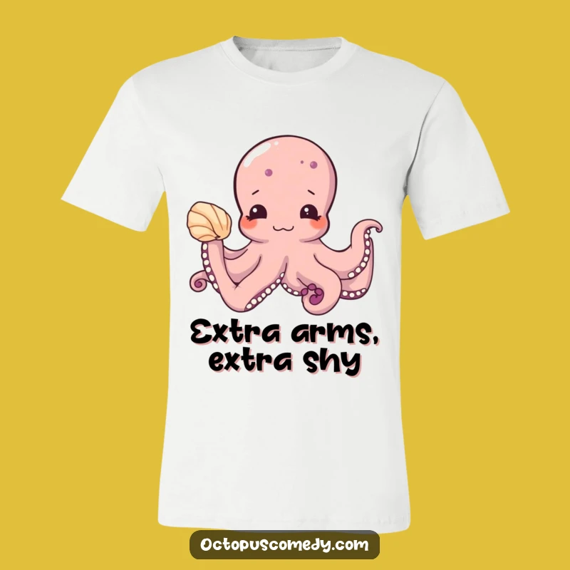 Funny Shy Octopus T-Shirt - Cute Ocean Creature Graphic Tee Gift