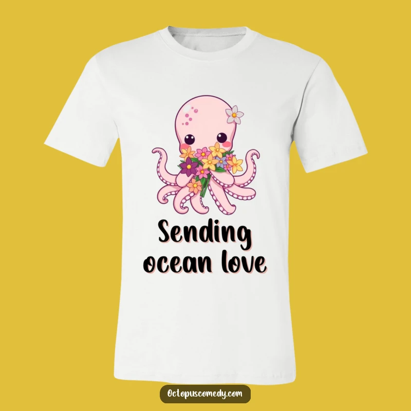 Kawaii Octopus Flower T-Shirt: Adorable Style, Sweet Funny Gift for Her