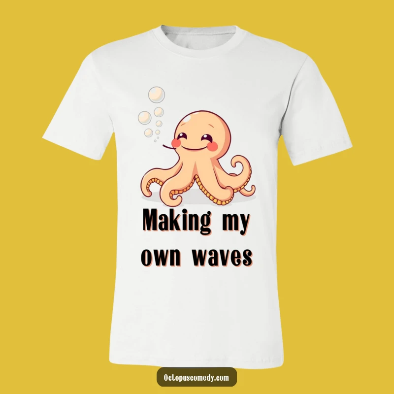 Funny Grinning Octopus T-Shirt: Blow Bubbles of Laughter, Great Gift