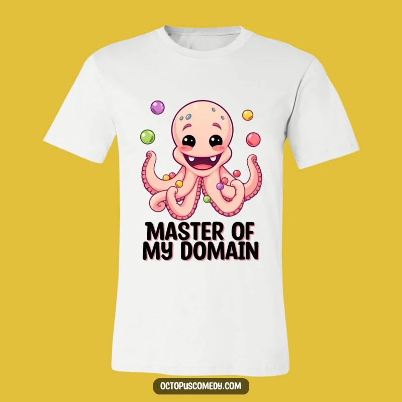 Grinning Octopus T-Shirt: Funny Juggling Pearls Apparel for Marine Lovers