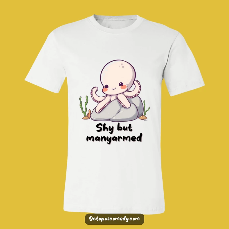 Funny Shy Octopus T-Shirt: Hiding Sea Creature Tee - Whimsical Gift
