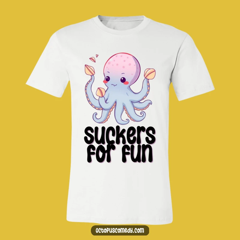 Funny Juggling Octopus Seashell T-Shirt - Comical Skill Tee