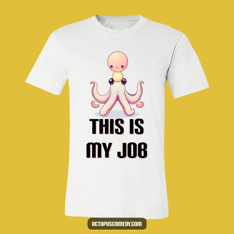 Funny Octopus T-Shirt: Balancing Glowing Orbs, Enchanting Gift Idea