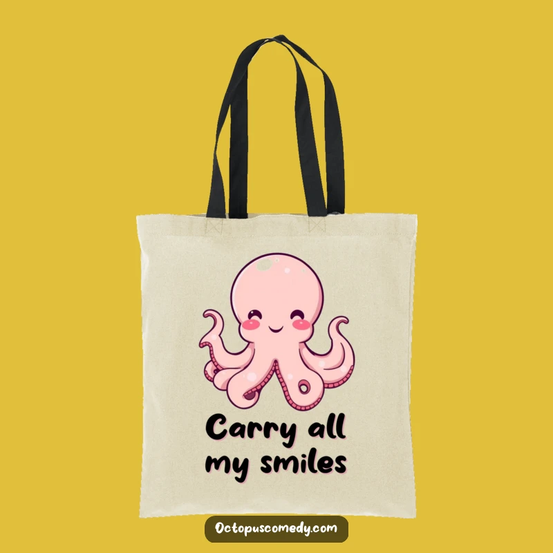 Funny Octopus Tote Bag, Amused Cephalopod Accessory, Hilarious Tentacle Carryall Gift