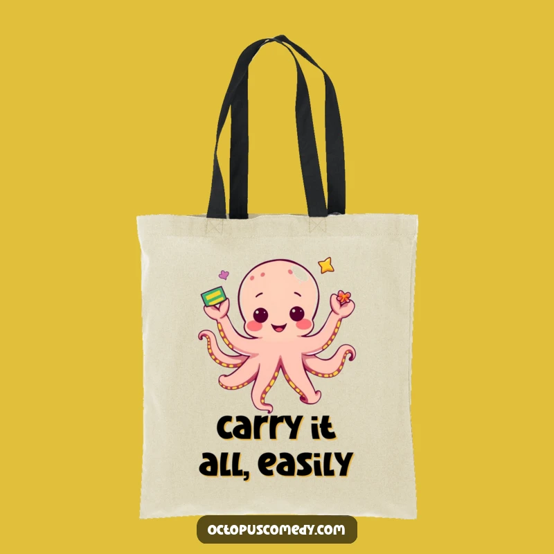 Funny Kawaii Octopus Juggling Tote Bag: Carry Your World with Whimsical Flair