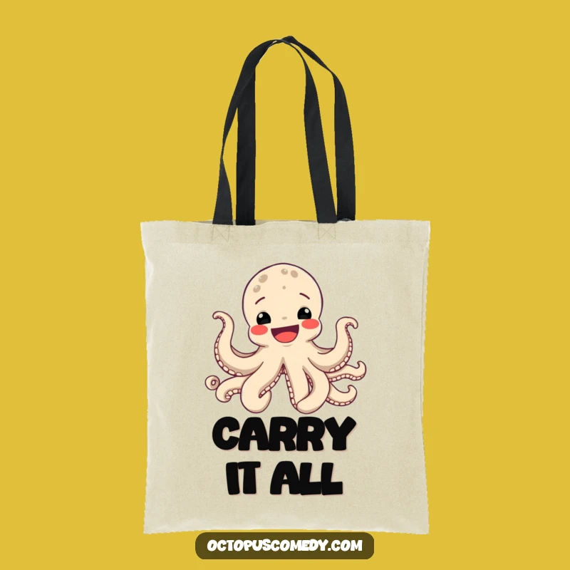 Funny Octopus Smile Tote Bag - Carry Your Joy with Humor Gift