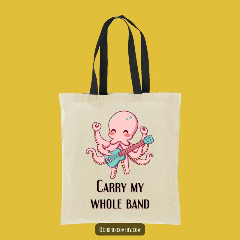 Musical Octopus Tote Bag: Funny Accessory for Carrying Your Tunes
