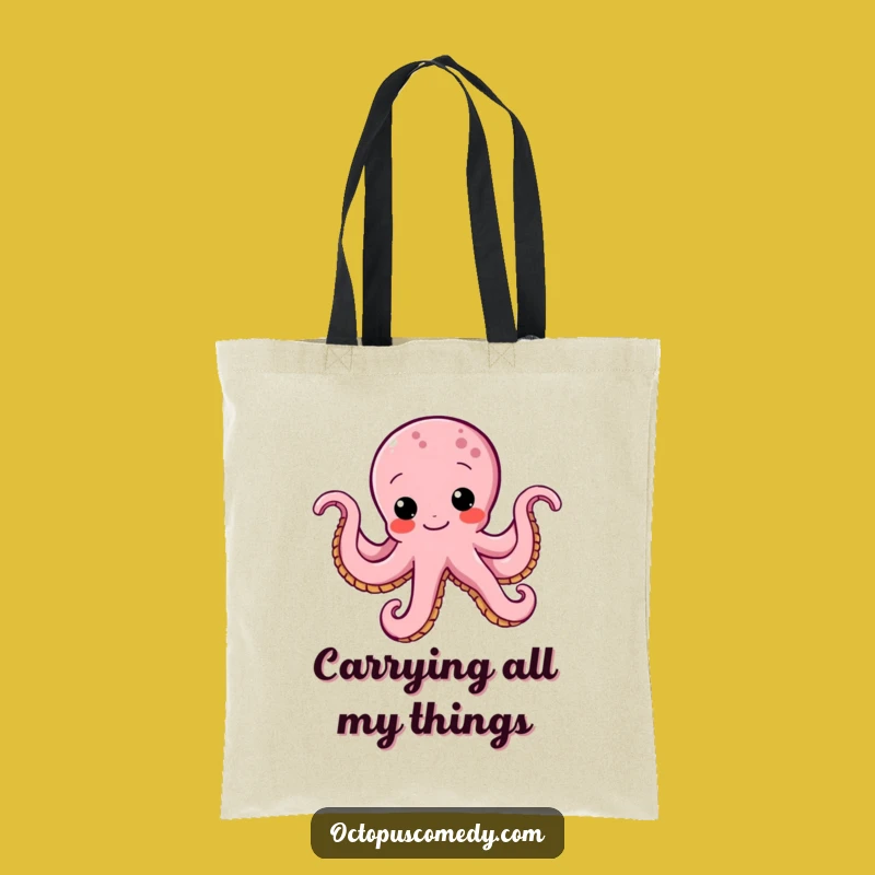 Funny Octopus Wiggle Tote Bag: Durable and Humorous Companion for Errands