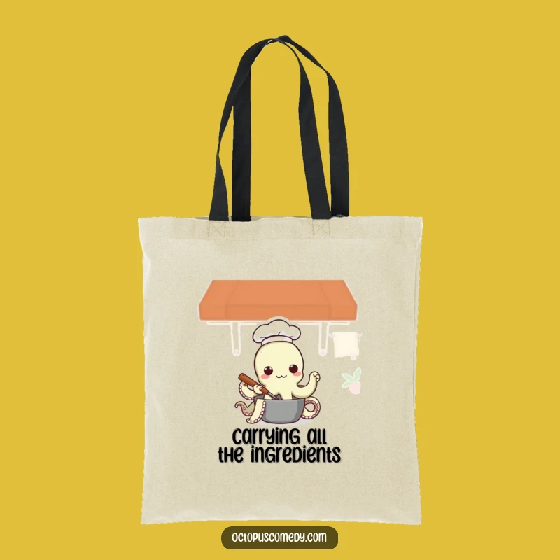 Funny Octopus Chef Tote Bag: Stylish Culinary Accessory, Perfect Funny Gift for Shoppers