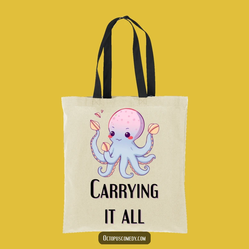 Funny Juggling Octopus Seashell Tote Bag - Carry Your Talent