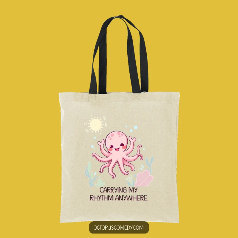 Funny Kawaii Octopus Dance Tote Bag, Joyful Accessory Gift