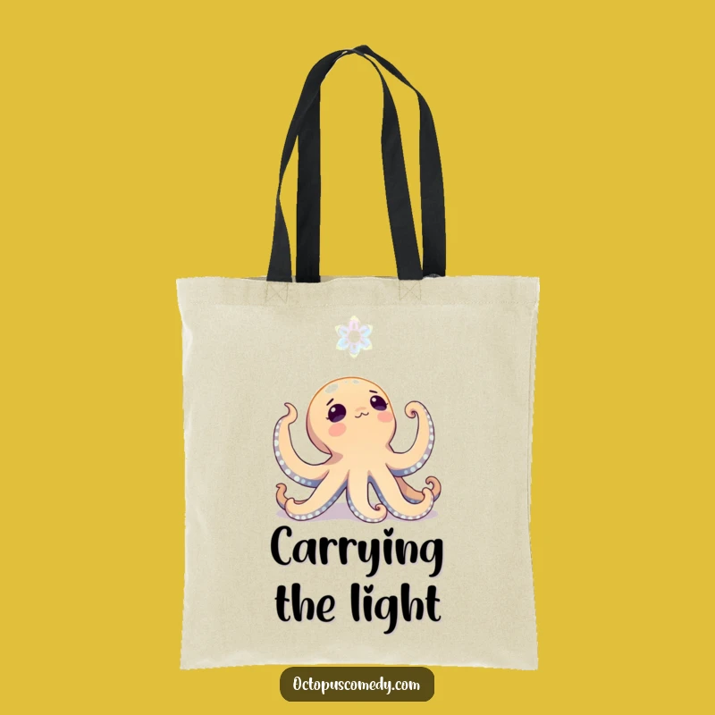 Funny Octopus Tote Bag: Bioluminescent Wonder, Magical Carry-All