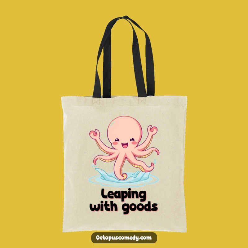 Funny Bouncy Octopus Tote Bag: Fun & Energetic Gift for Everyday