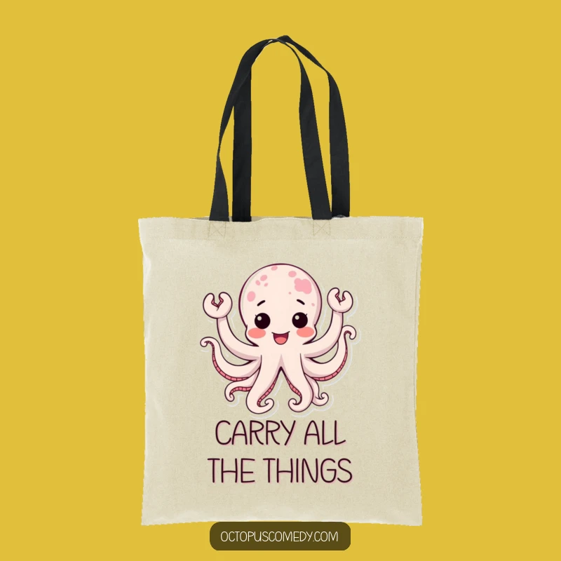 Funny Kawaii Octopus Joy Tote Bag: Carry Your Happiness Everywhere