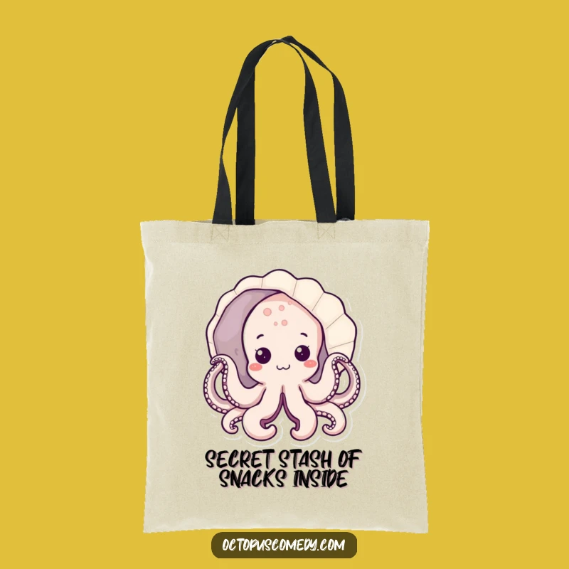 Funny Kawaii Octopus Tote Bag, Cute Ocean Accessory Gift