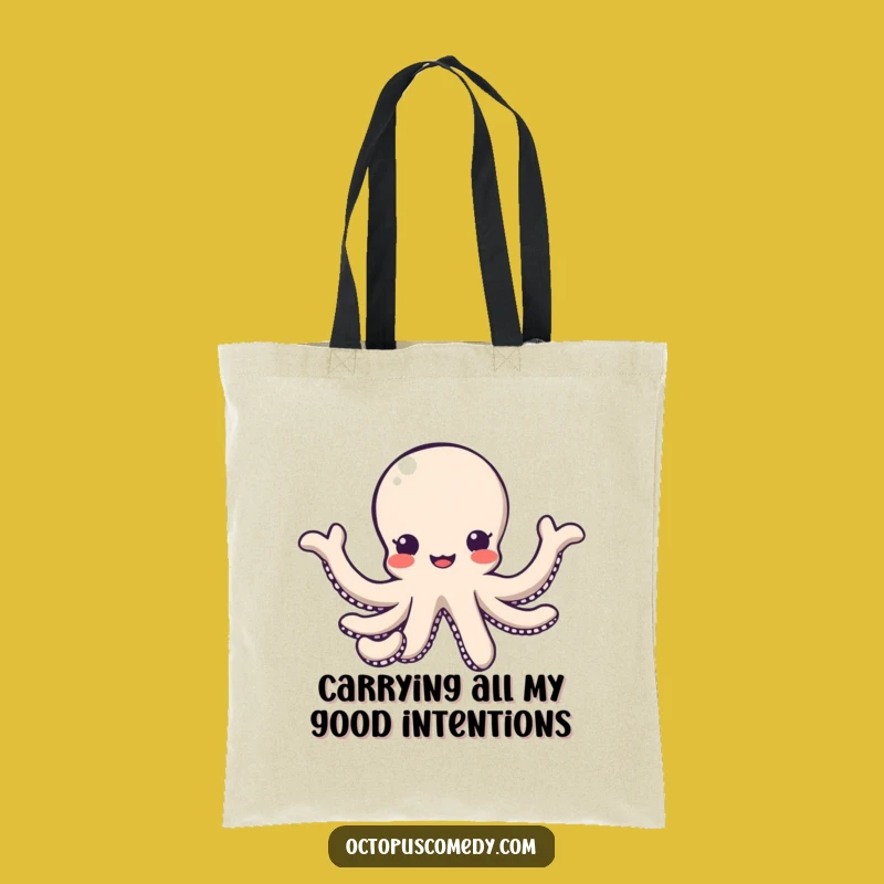 Funny Kawaii Octopus Tote Bag, Friendly Welcome Gift