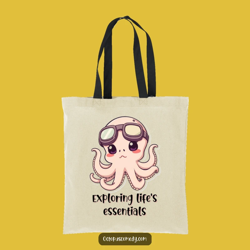 Funny Octopus Explorer Tote Bag - Stylish Goggles Accessory - Gift Idea