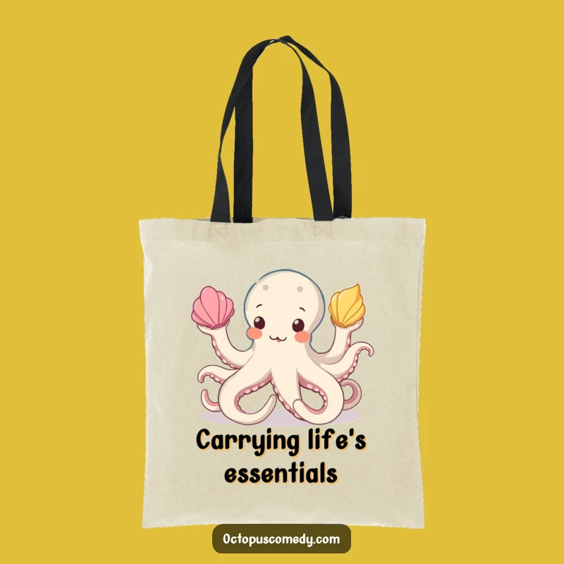 Funny Octopus Juggling Seashells Tote: Carry Your Laughs in Style