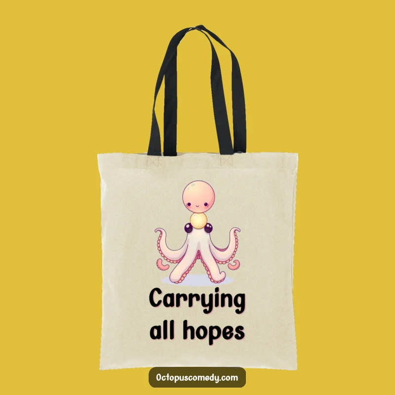 Funny Octopus Tote Bag: Balancing Orbs, Magical Carry-All Gift