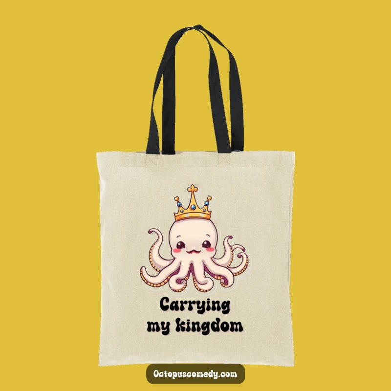 Funny Royal Octopus Tote Bag: Carry Your Reign in This Hilarious Accessory