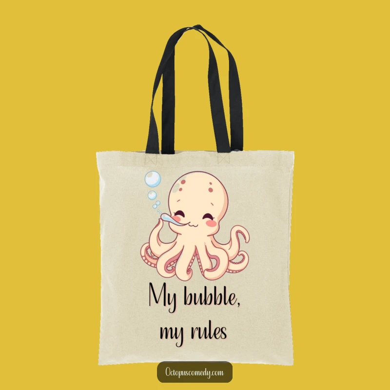 Funny Octopus Bubbles Tote Bag - Stylish & Fun Ocean Carryall Gift