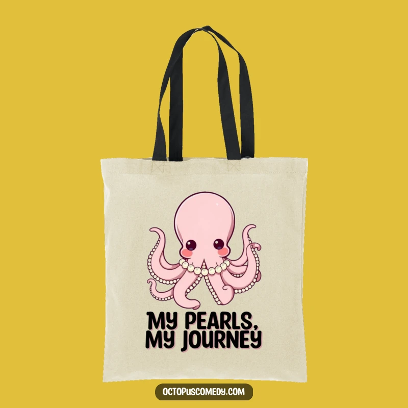 Elegant Octopus Pearl Tote Bag: Sophisticated Sea Accessory