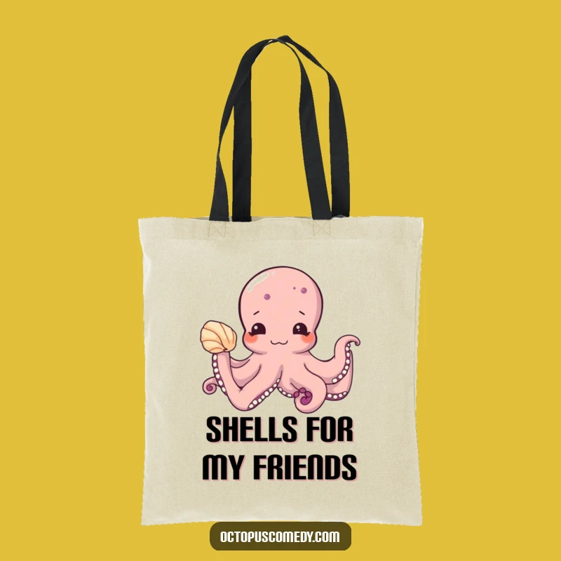 Funny Shy Octopus Tote Bag - Stylish & Cute Seashell Carrier Gift