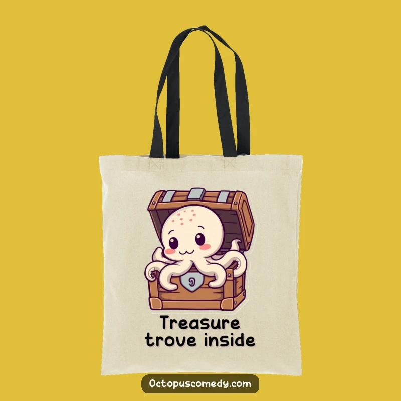 Funny Treasure Octopus Tote Bag: Carry Your Finds, Perfect Funny Gift for Shoppers